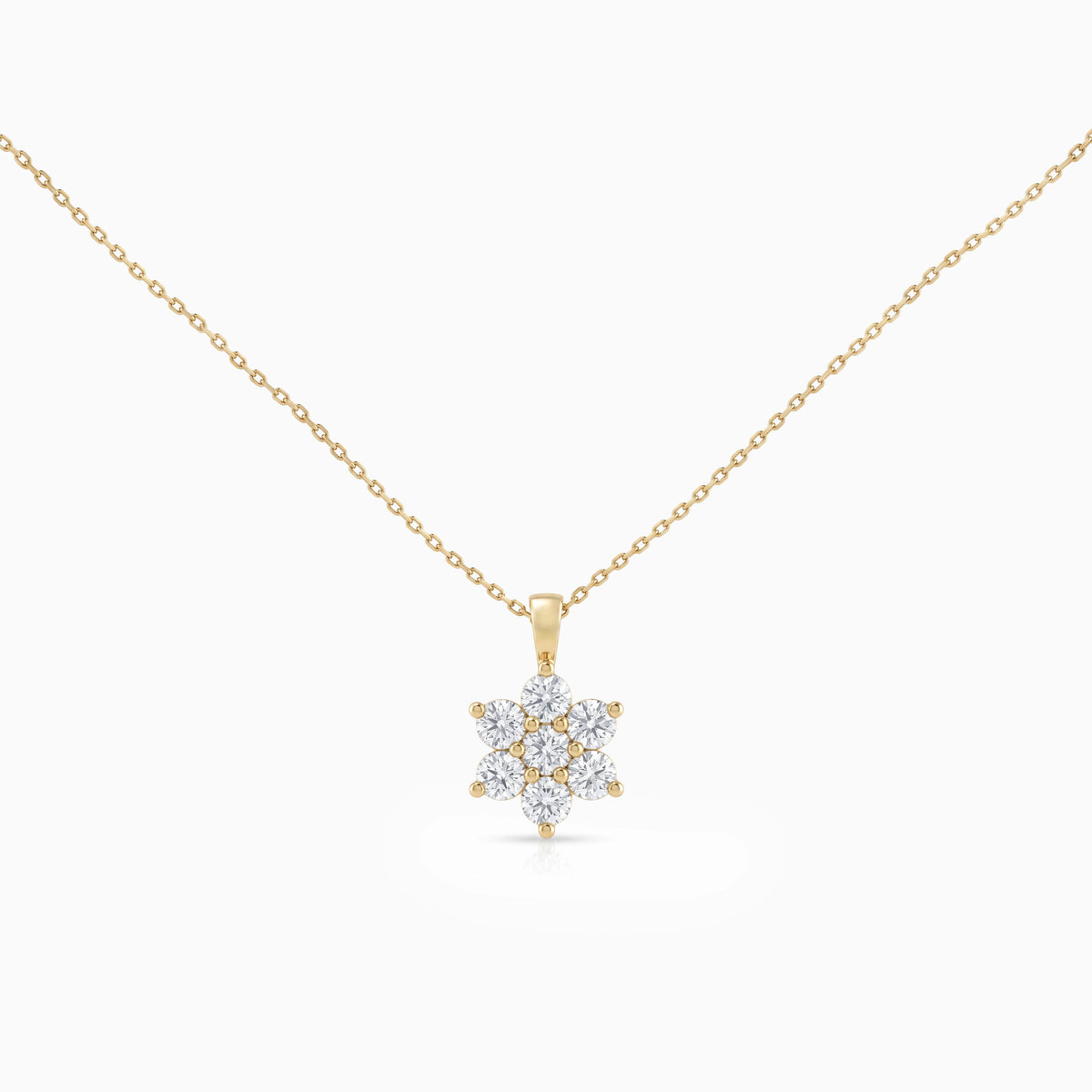 Round Cut Lab Grown Diamond Cluster Pendant Necklace