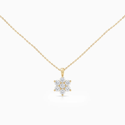 Round Cut Lab Grown Diamond Cluster Pendant Necklace