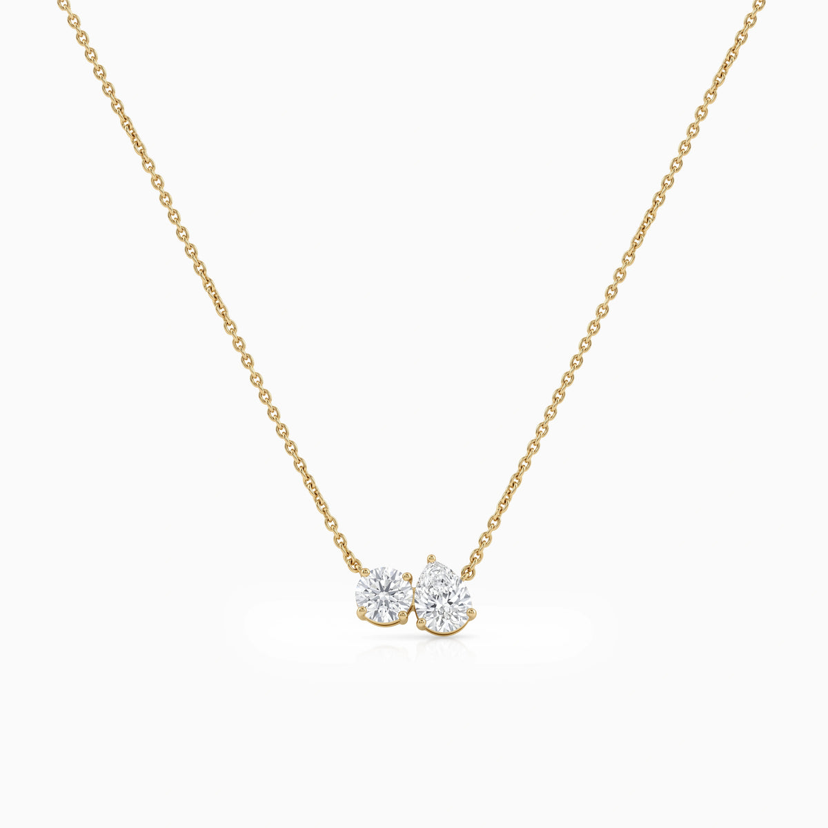 Round and Pear Cut Lab Diamond Toi Moi Pendant Pendant