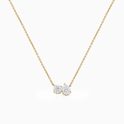 Round and Pear Cut Lab Diamond Toi Moi Pendant Pendant