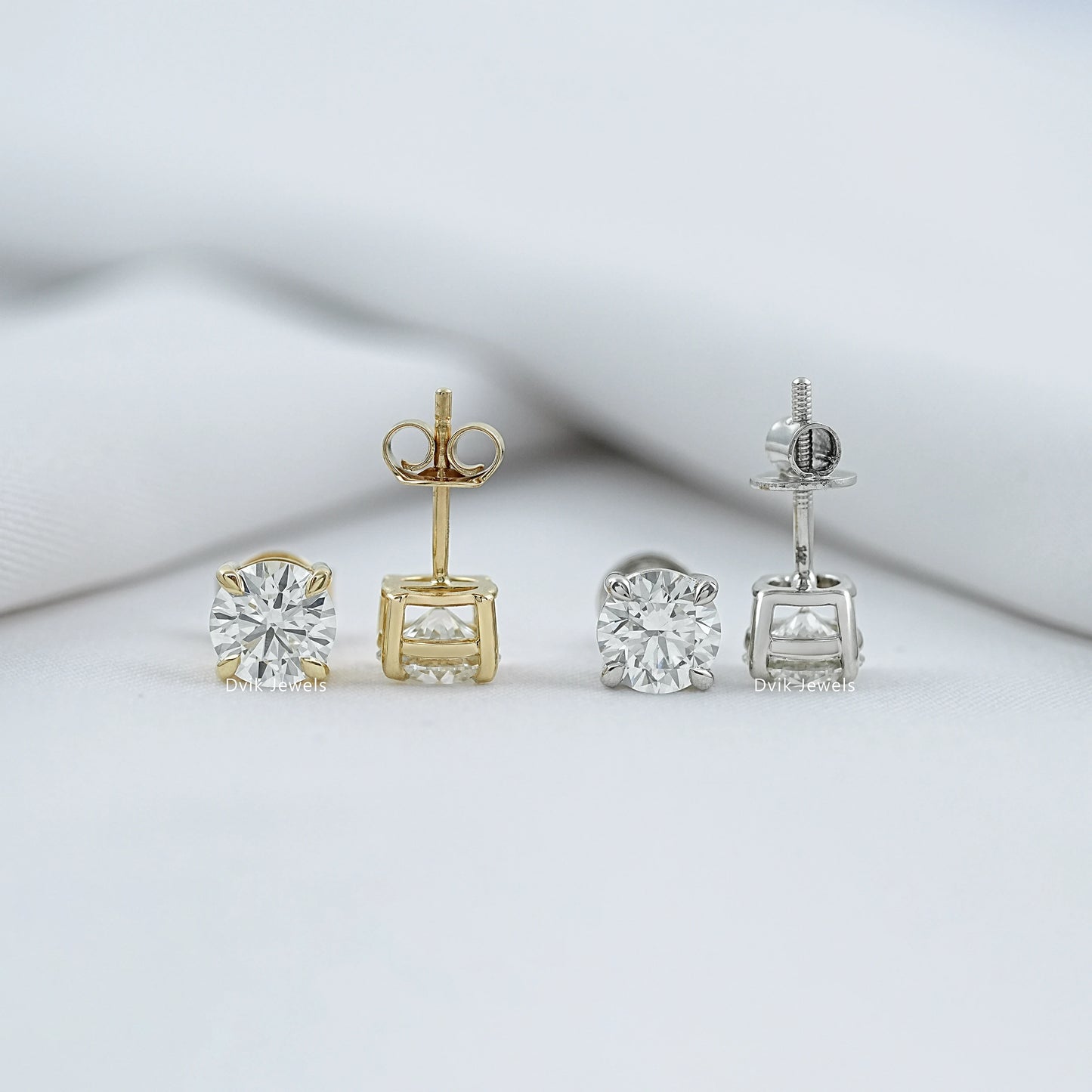 Round Lab Grown Diamond Stud Earrings Earrings
