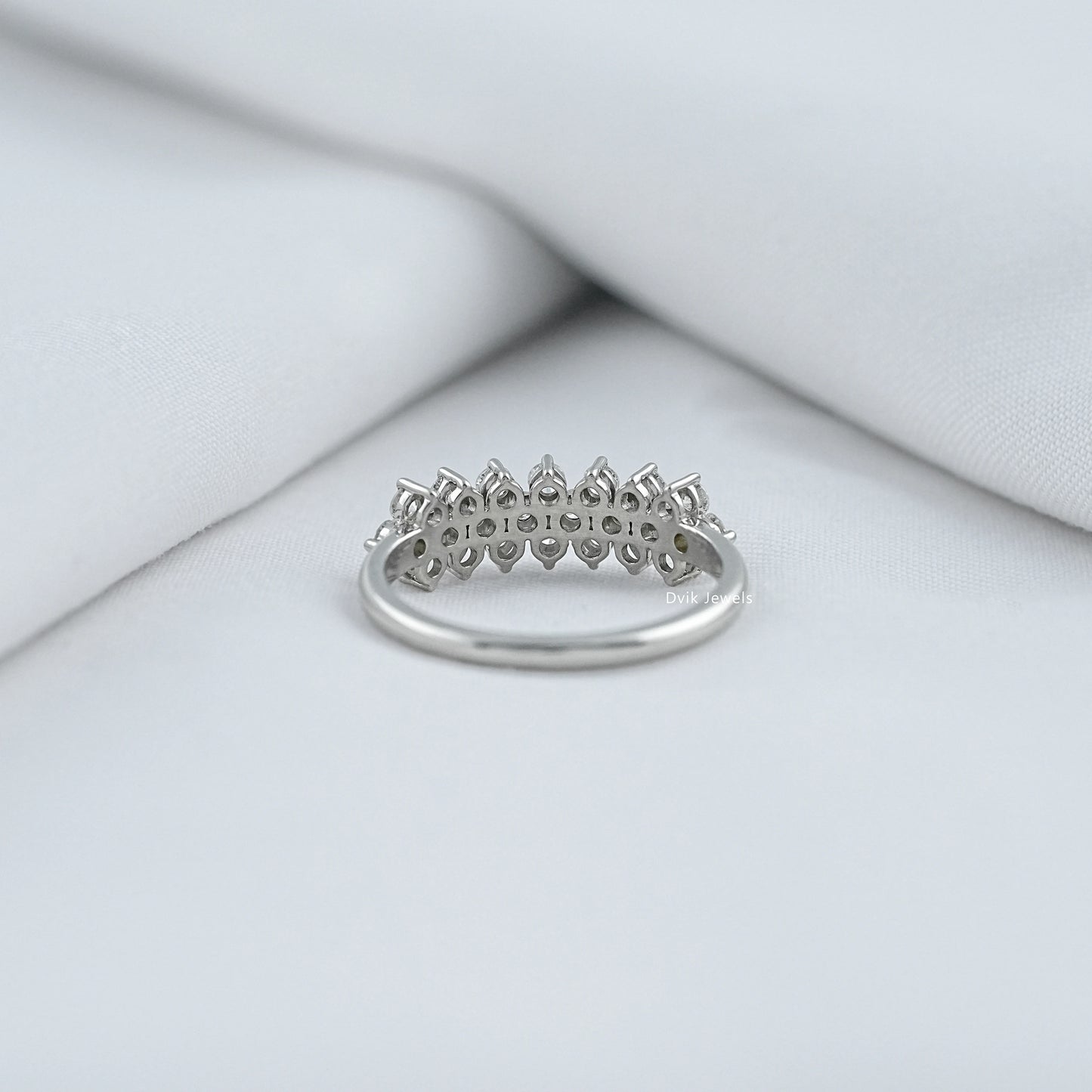 Seven Floral Cluster Round Cut Lab Grown Diamond Ring Ring