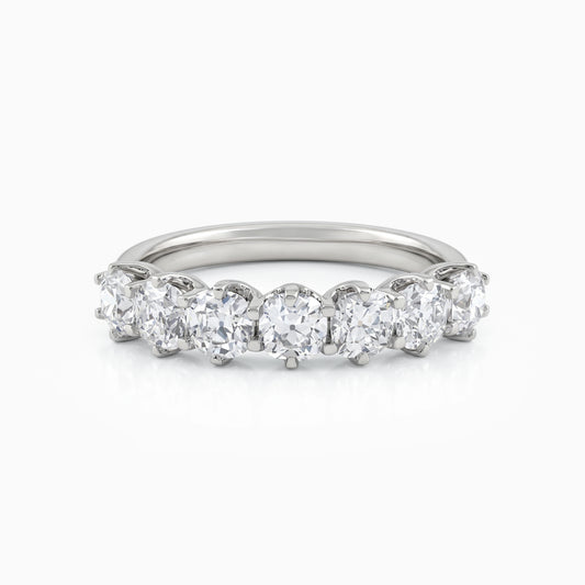Seven Stone Old Mine Square Cushion Cut Diamond Band