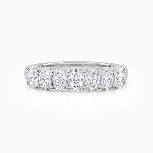 Seven Stone Oval Cut Wedding Band