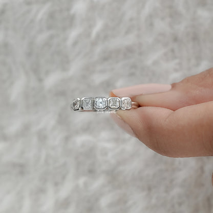 Asscher Cut Bezel Set Five Stone Diamond Ring