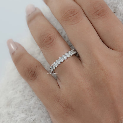 Oval Lab Diamond Eternity Wedding Band