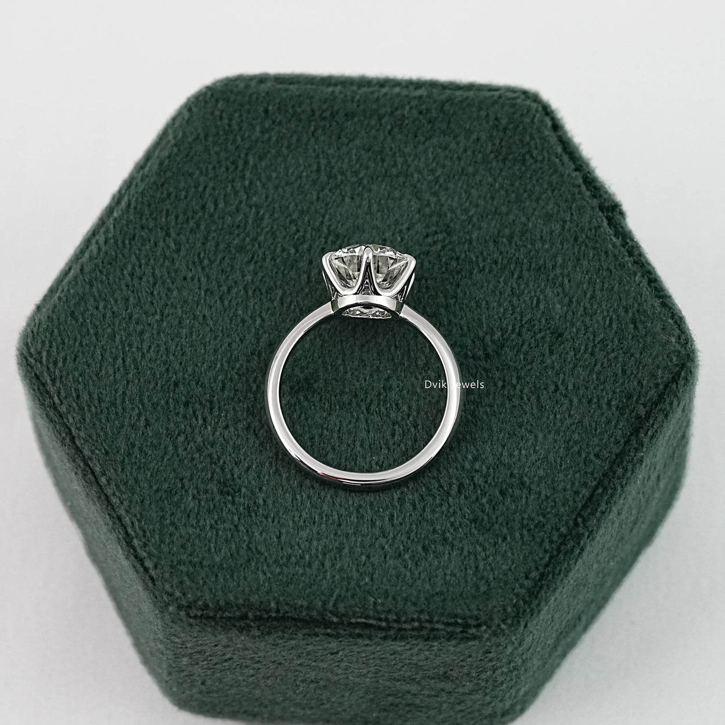 Round Cut Lab Diamond Solitaire Engagement Ring