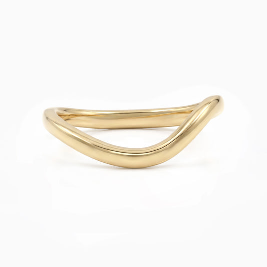 Simple Curved Plain Wedding Band Band