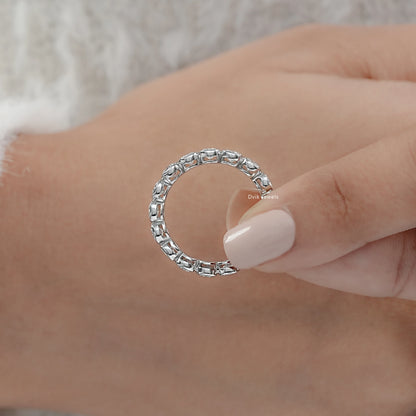 Cushion Cut Bezel Set Lab Diamond Full Eternity Band