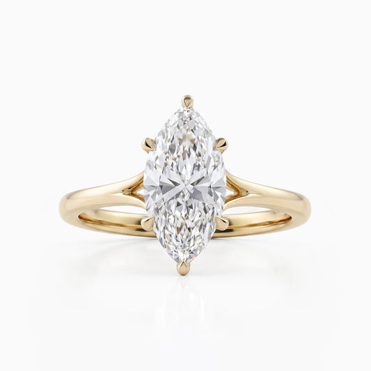 Sleek Marquise Cut Lab Diamond Solitaire Ring Ring
