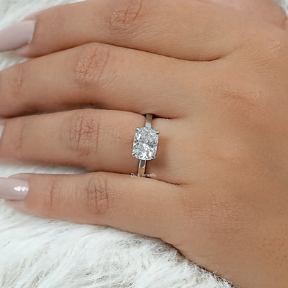 Solitaire East West Cushion Diamond Ring