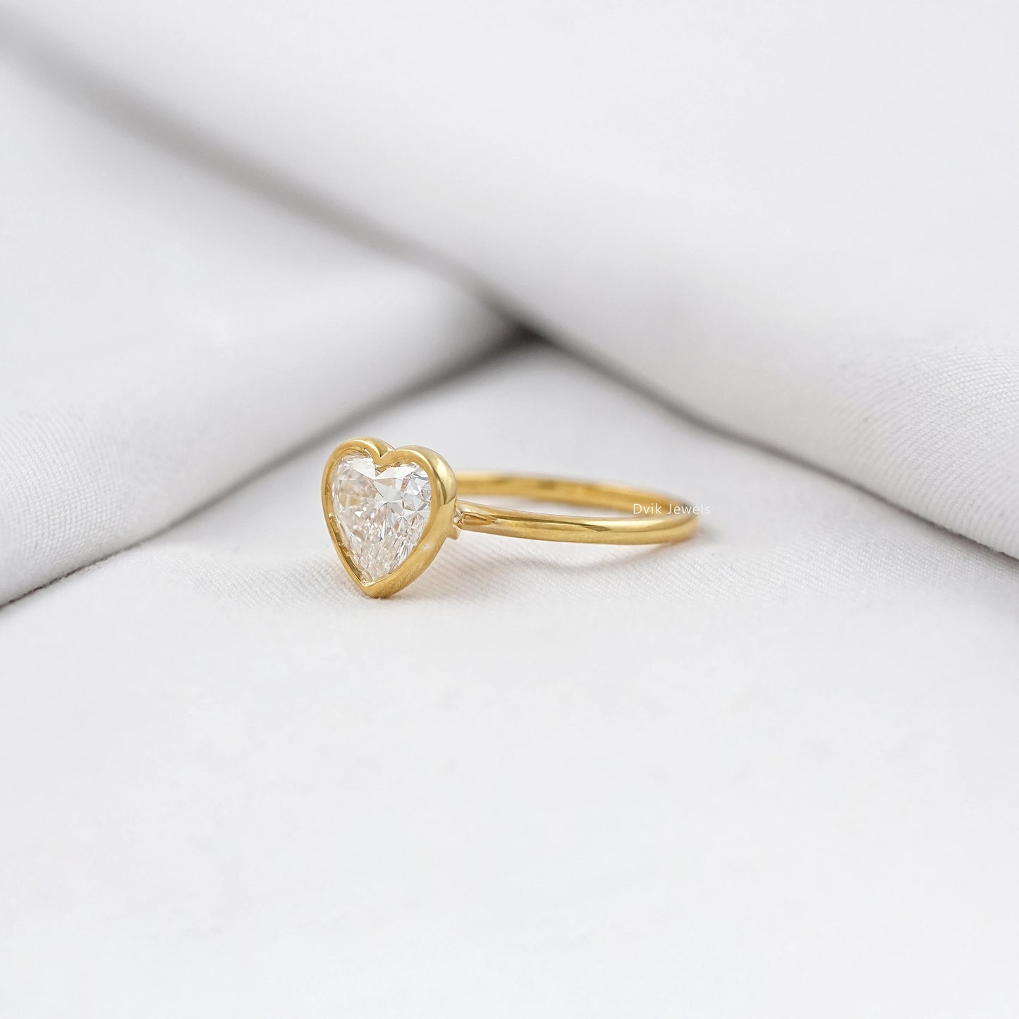 Heart Cut Lab Diamond Solitaire Engagement Ring