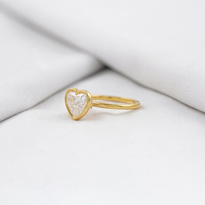 Heart Cut Lab Diamond Solitaire Engagement Ring