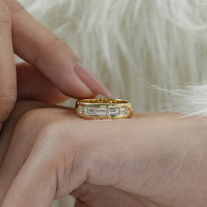 Baguette Cut Lab Diamond Channel Set Wedding Band
