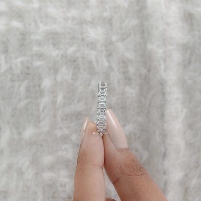 Stunning Emerald Cut Diamond Full Eternity Band