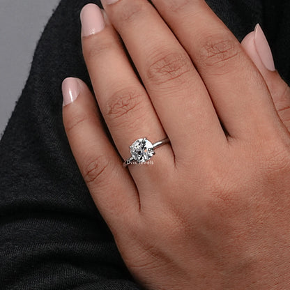 Old European Round Cut Solitaire Engagement Ring