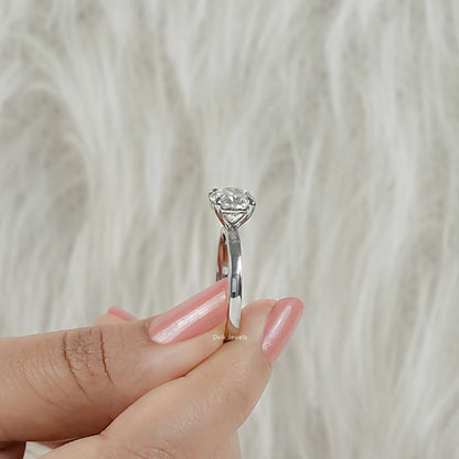 Oval Solitaire Diamond Engagement Ring