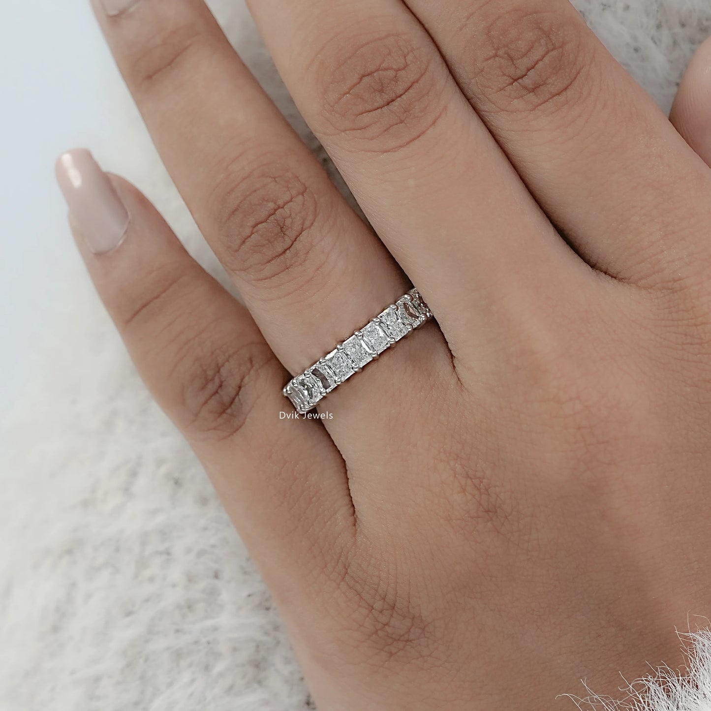 Radiant Cut Lab Grown Diamond Full Eternity Band