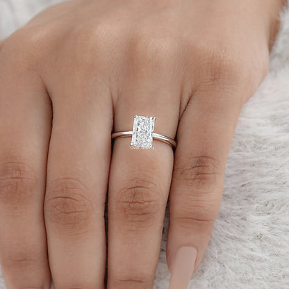 Radiant Cut Diamond Solitaire Engagement Ring