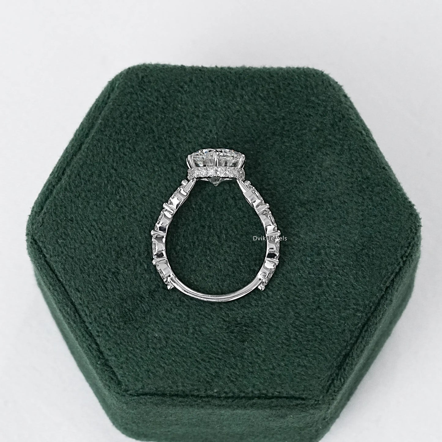 Hidden Halo Lab Diamond Engagement Ring