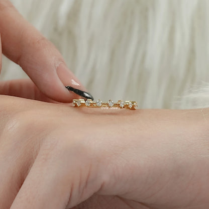 Round Cut Lab Diamond Half Eternity Band