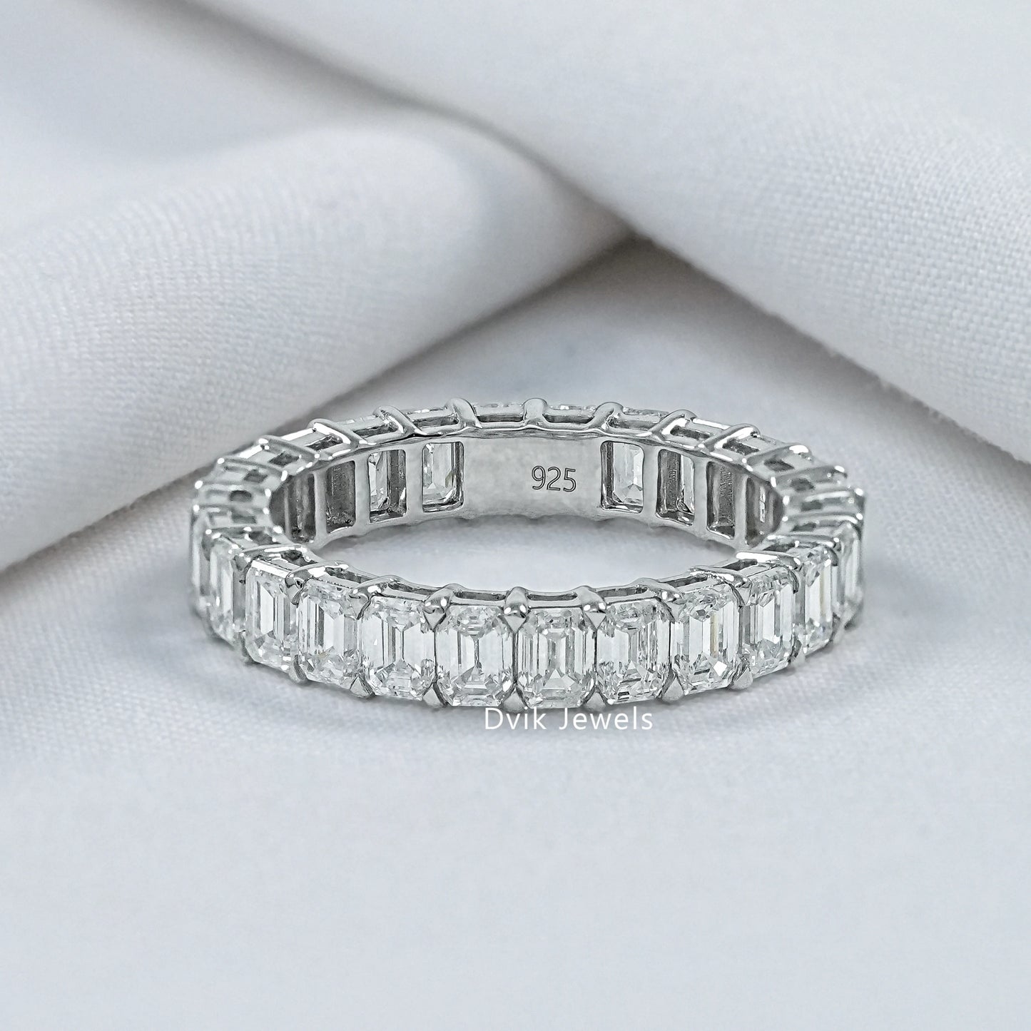 Stunning Emerald Cut Diamond Full Eternity Band