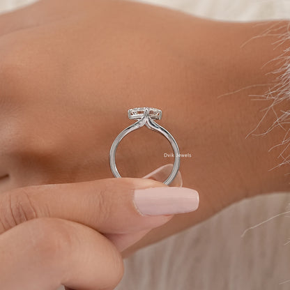 Asscher Lab Diamond Split Solitaire Ring