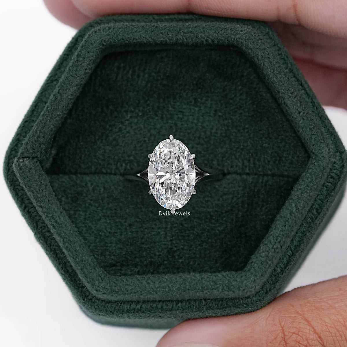 Split Shank Oval Diamond Solitaire Ring