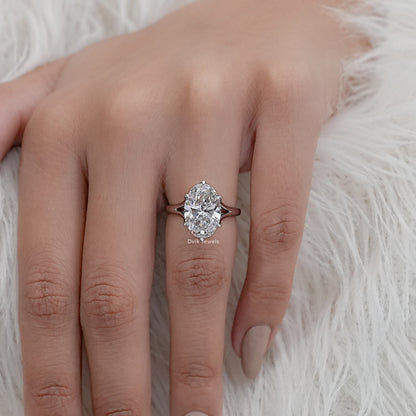 Split Shank Oval Diamond Solitaire Ring