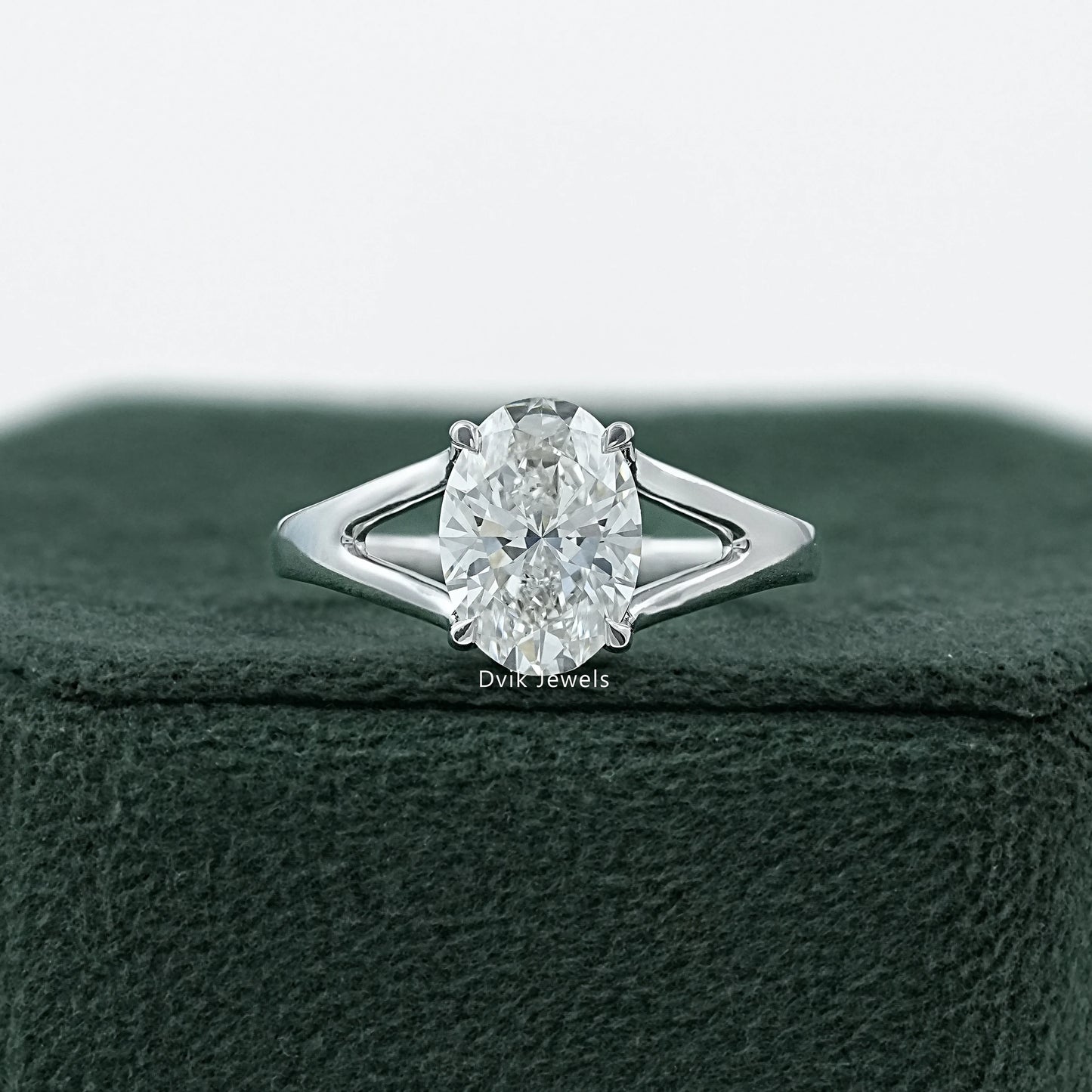 Split Shank Oval Diamond Solitaire Ring