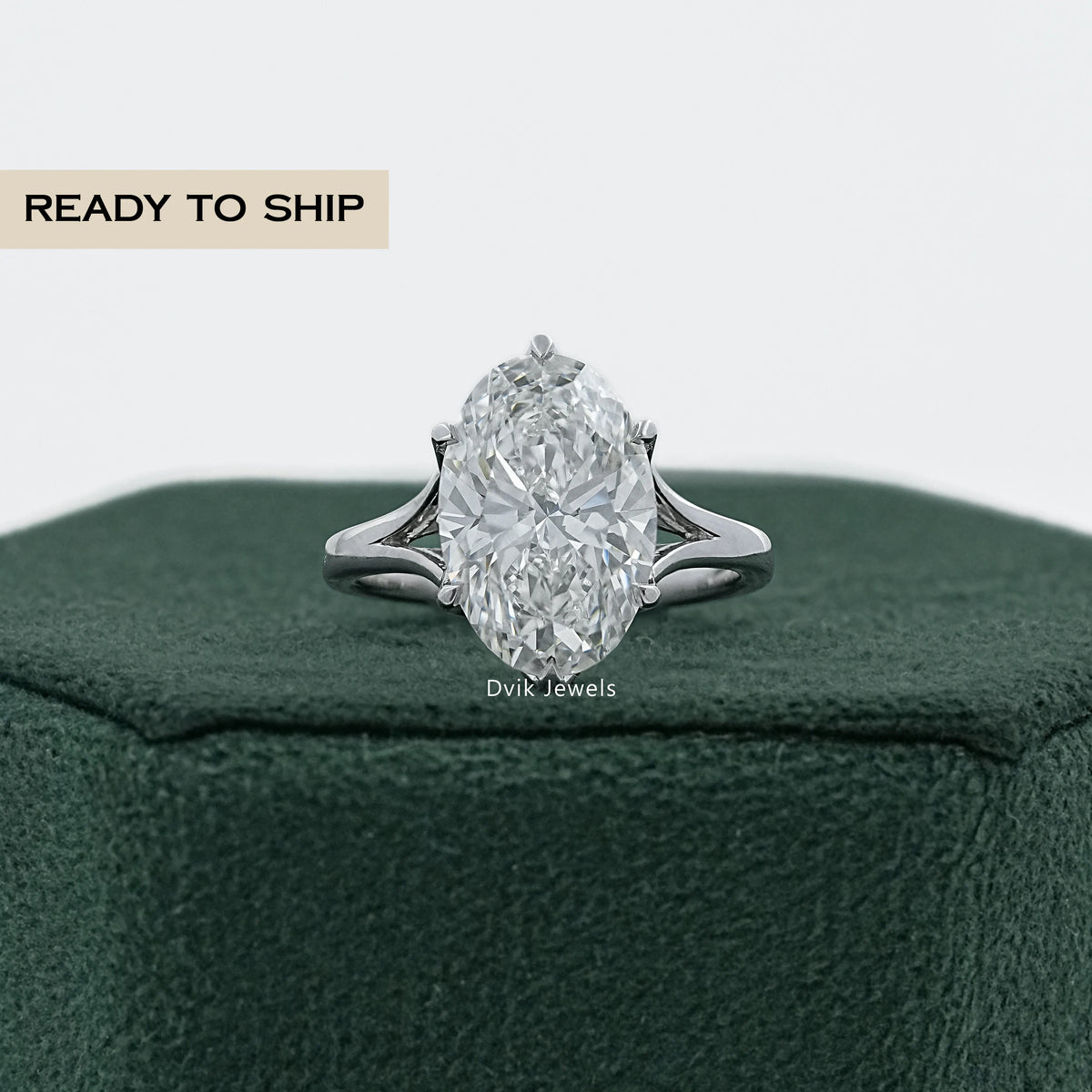 Split Shank Oval Diamond Solitaire Ring