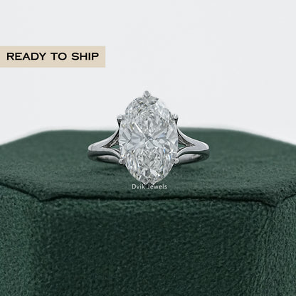 Split Shank Oval Diamond Solitaire Ring