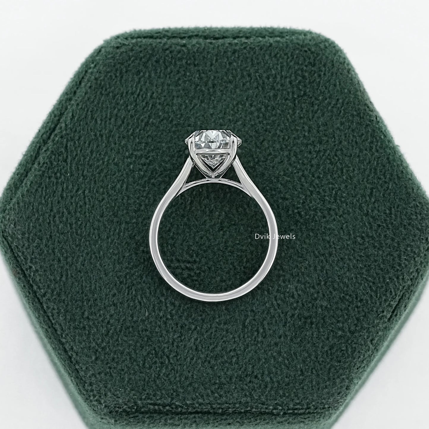 Lab Grown Oval Diamond Split Shank Solitaire Ring