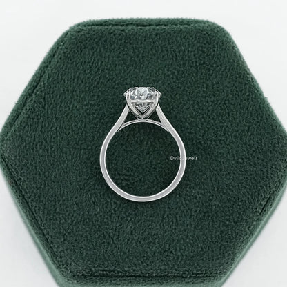 Lab Grown Oval Diamond Split Shank Solitaire Ring