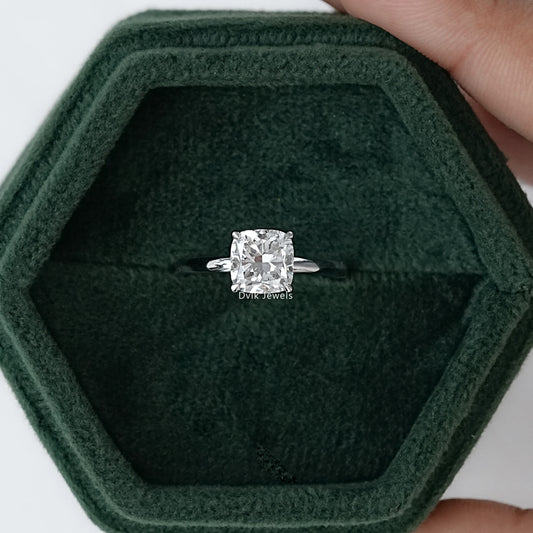 Square Cushion Cut Solitaire Lab Diamond Ring