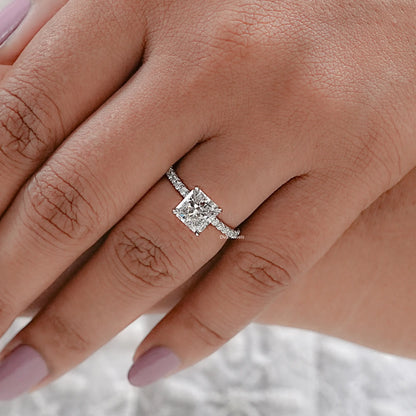 Square Radiant Lab Diamond Accent Ring