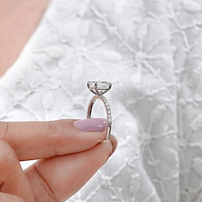 Square Radiant Lab Diamond Accent Ring