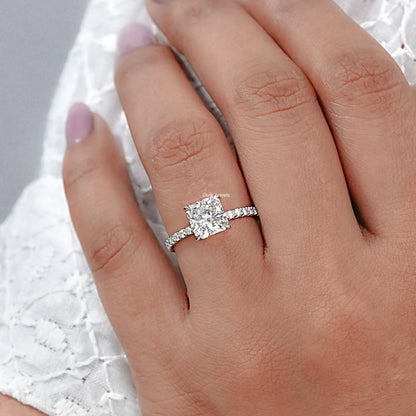 Square Radiant Lab Diamond Accent Ring