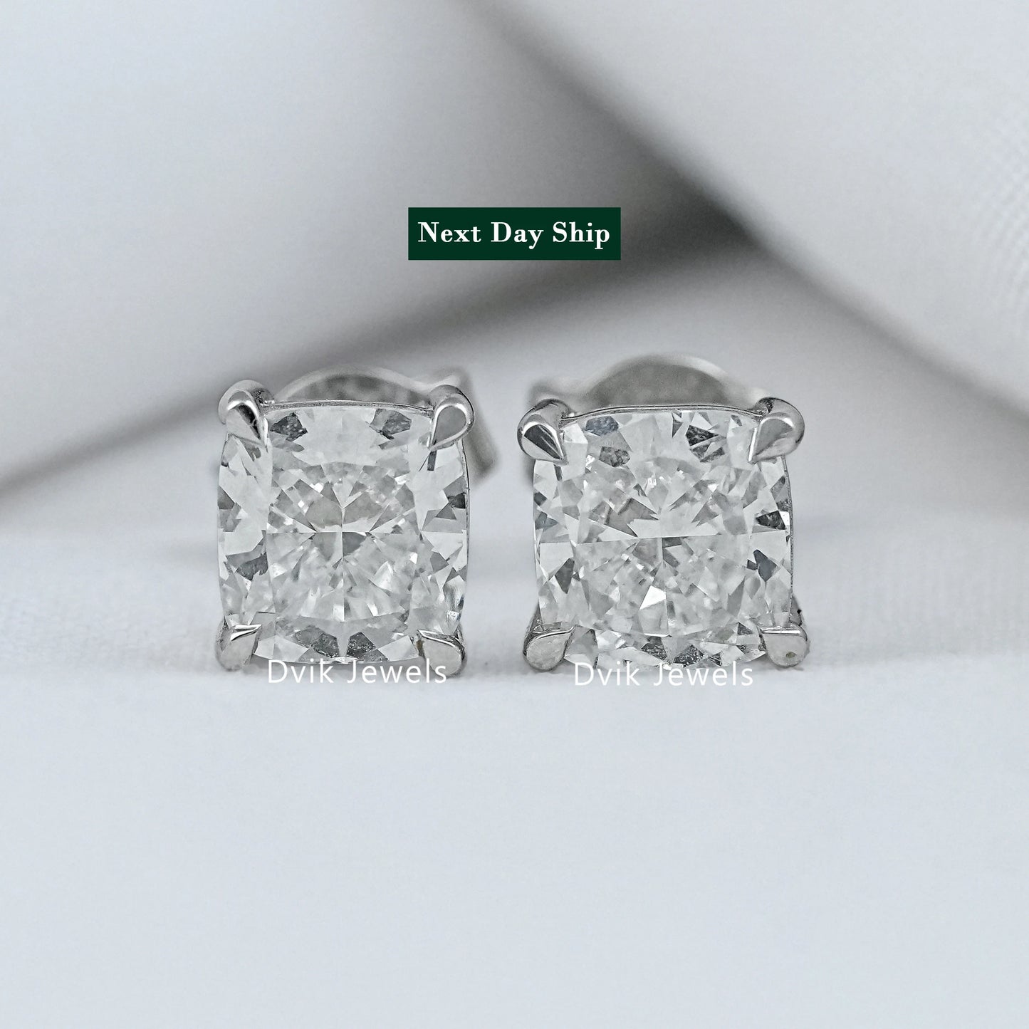 Square Cushion Diamond Stud Earrings Earrings