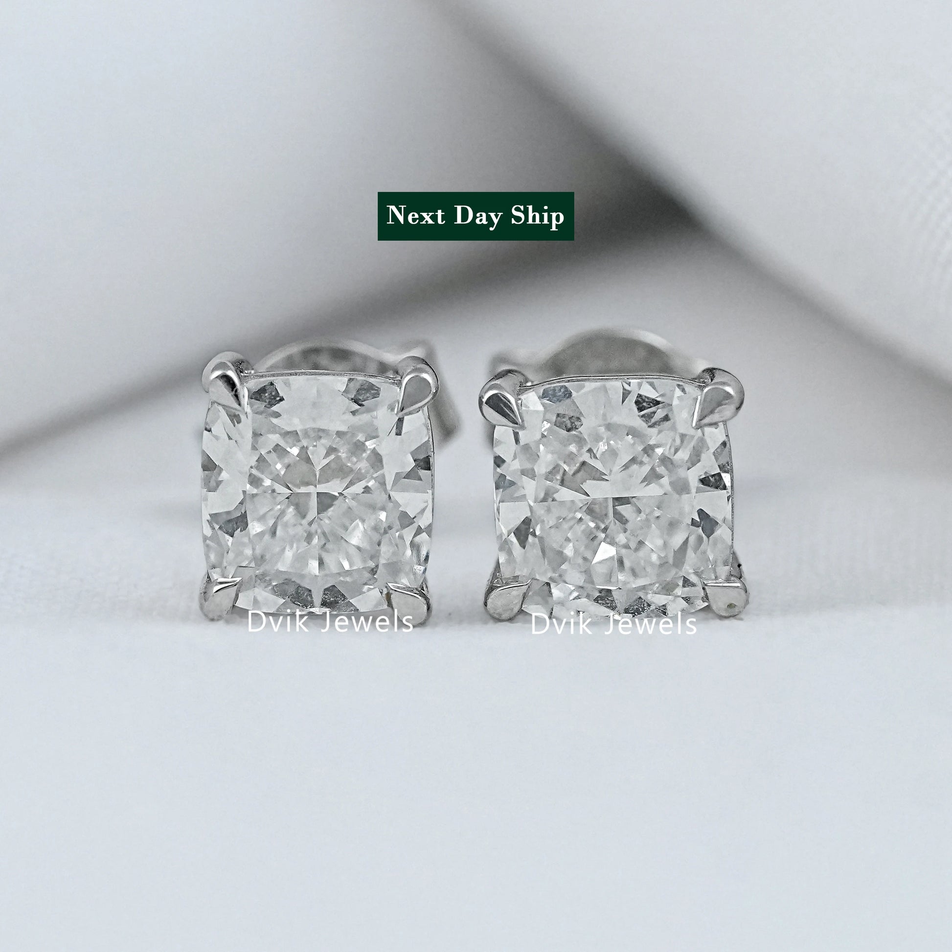 Square Cushion Diamond Stud Earrings Earrings
