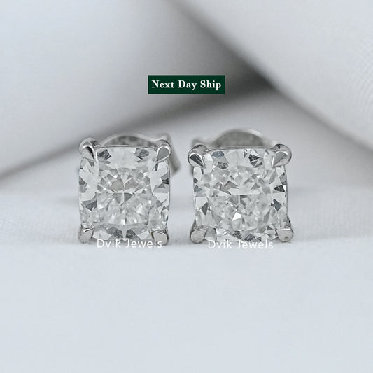 Square Cushion Diamond Stud Earrings Earrings
