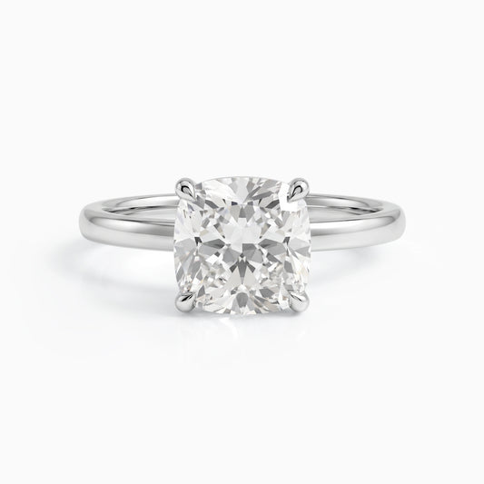 Square Cushion Cut Solitaire Lab Diamond Ring