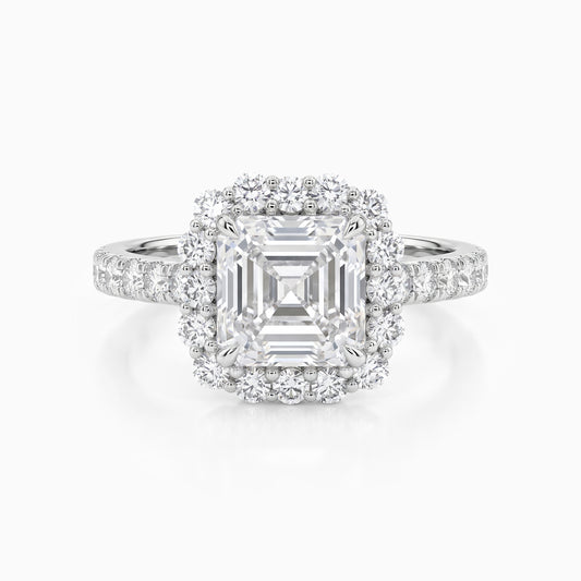 Square Emerald Cut Lab Diamond Engagement Ring Ring