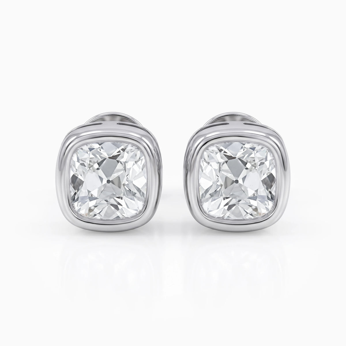 Square Old Mine Cushion Cut Lab Diamond Earrings