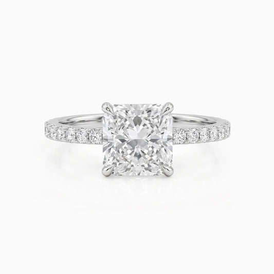 Square Radiant Lab Diamond Accent Ring