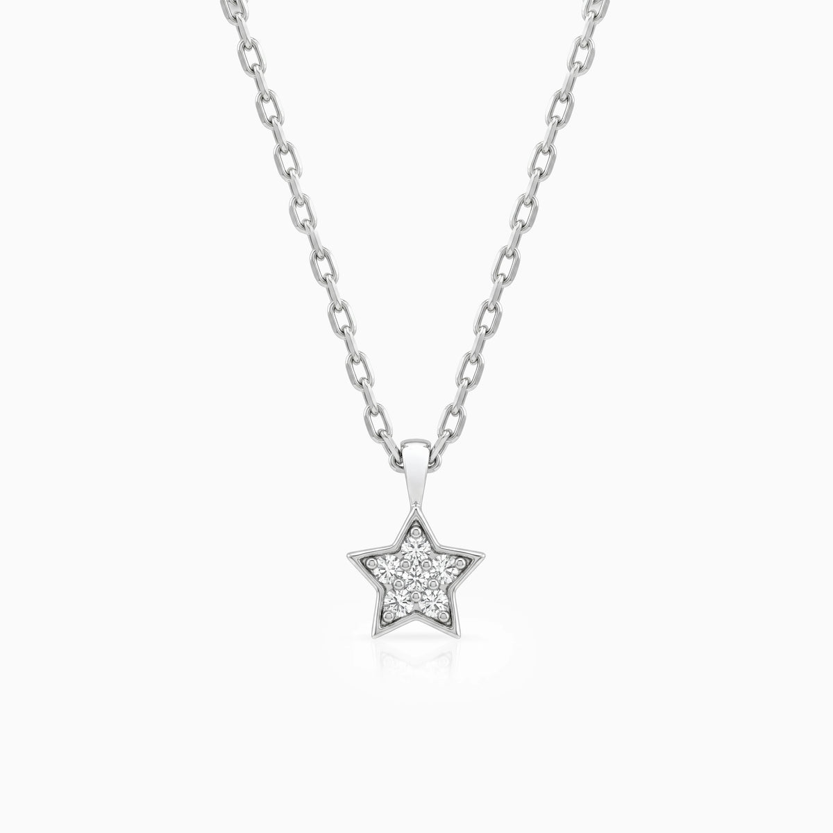 Star Shape Round Lab Diamond Pave Set Pendant Pendant