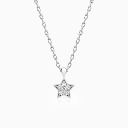 Star Shape Round Lab Diamond Pave Set Pendant Pendant