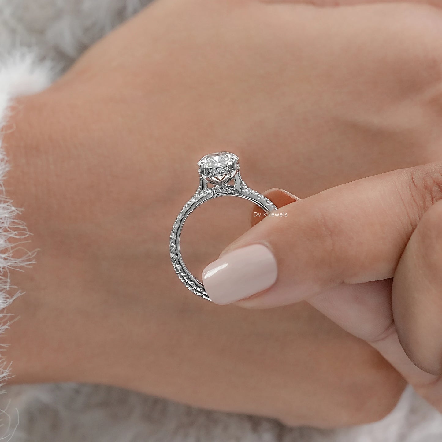 Oval Cut Lab Diamond Bridal Ring Set