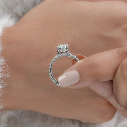 Oval Cut Lab Diamond Bridal Ring Set