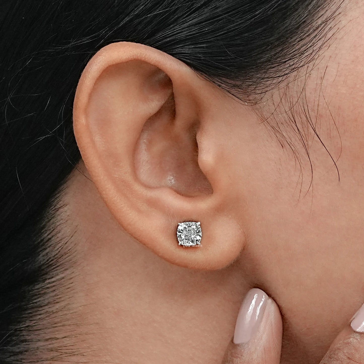 Cushion Lab Grown Diamond Stud Earring